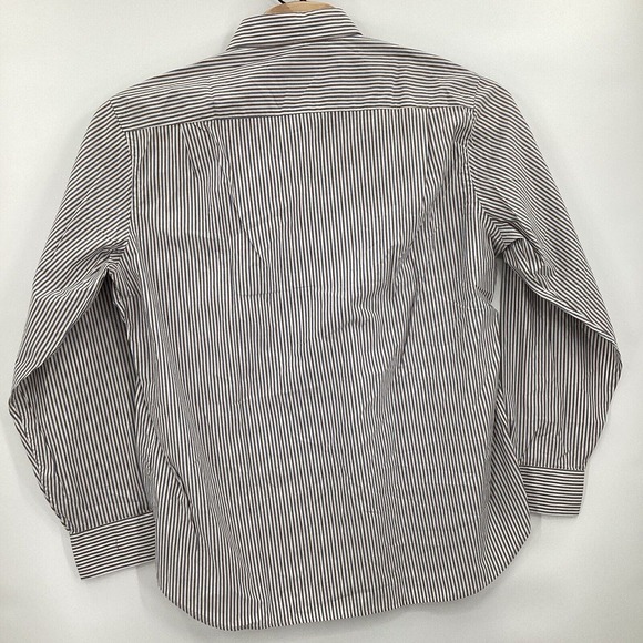 Peter Millar Dress Shirt Mens 2XL Blue Brown White Striped Button Up Flex Finish - Picture 3 of 7